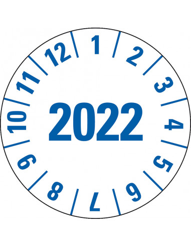 Jaarkeuringssticker wit met speciale kleving, vel