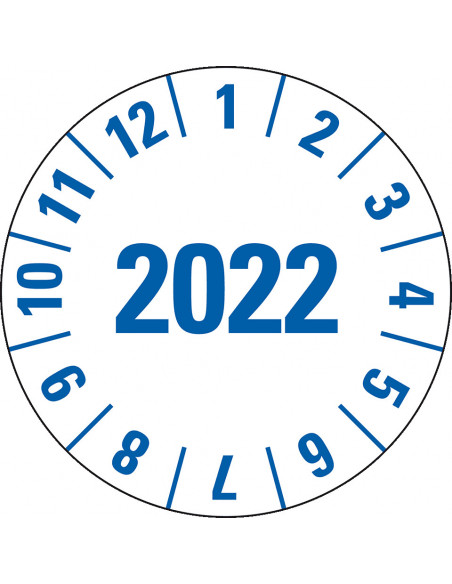 Jaarkeuringssticker wit met speciale kleving, vel