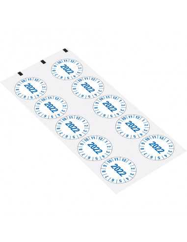 Jaarkeuringssticker wit met speciale kleving, vel