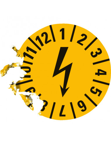 Elektrische keuringssticker, bruin, 15 mm, 60 per kaart