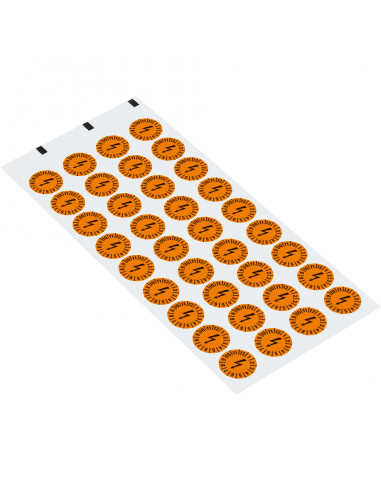 Elektrische keuringssticker, oranje, 15 mm, 60 per kaart