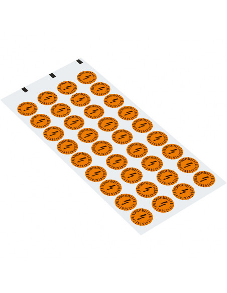 Elektrische keuringssticker, oranje, 15 mm, 60 per kaart