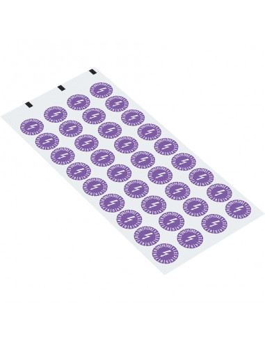 Elektrische keuringssticker, paars, 15 mm, 60 per kaart