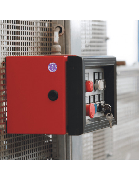 Elektrische keuringssticker, paars, 15 mm, 60 per kaart