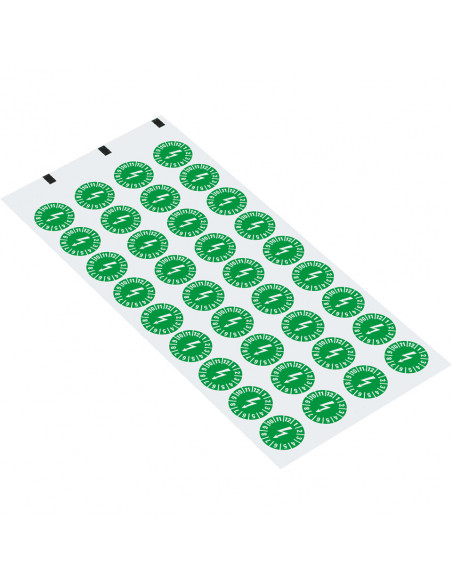 Elektrische keuringssticker, groen, 15 mm, 60 per kaart
