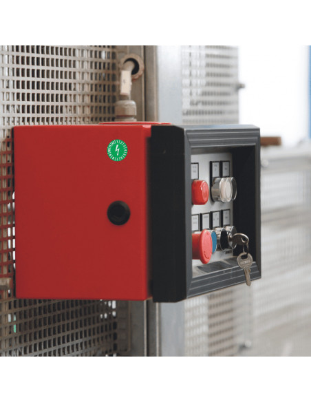 Elektrische keuringssticker, groen, 15 mm, 60 per kaart