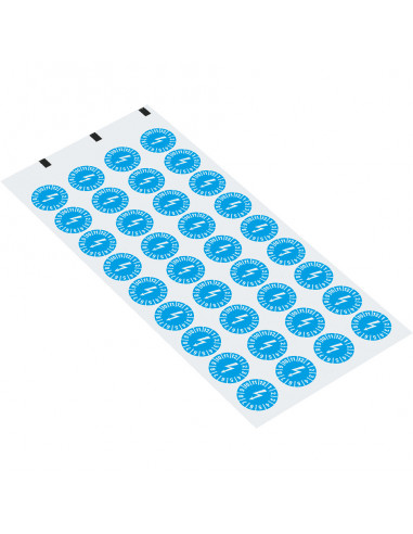 Elektrische keuringssticker, lichtblauw, 15 mm, 60 per kaart