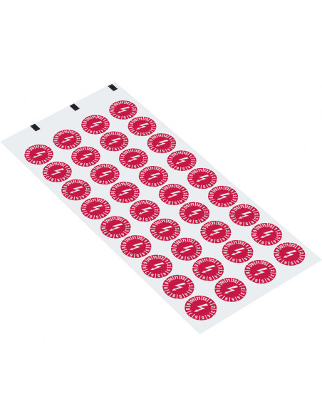 Elektrische keuringssticker, rood, 15 mm, 60 per kaart