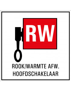 Locatieaanduiding pictogram 'Rook/warmte afv. hoofdschakelaar' sticker 120x120mm