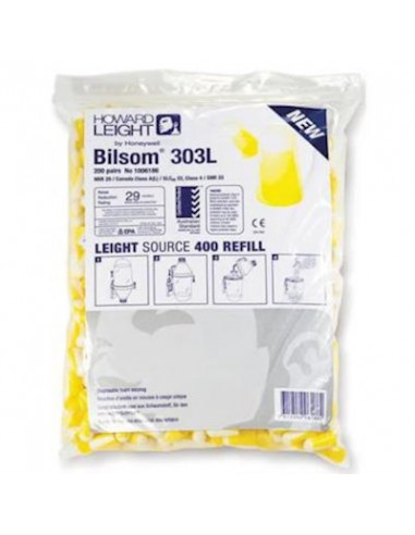 Howard Leight Bilsom 303L oordoppen navulling á  200 paar geel-wit