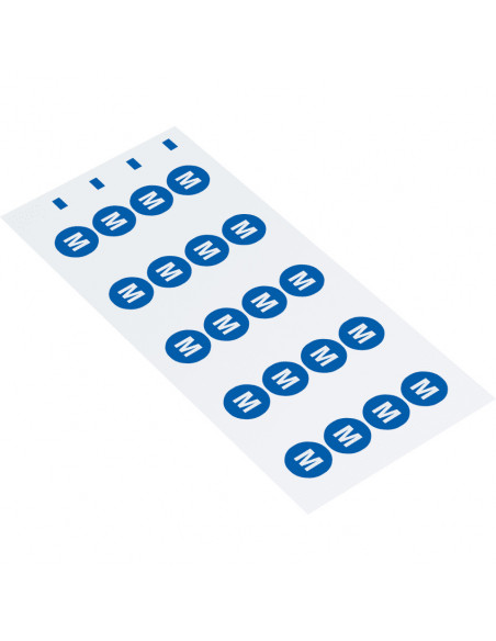 Middengeleider sticker, vel, blauw wit kaart van 20 stickers