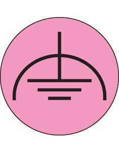 Sticker geleider weinig spanning aarding op vel, 12,5 mm, roos met zwarte strepen