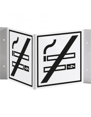 Panorama roken en e-sigaret verboden bord, 300 x 150 mm, kunststof