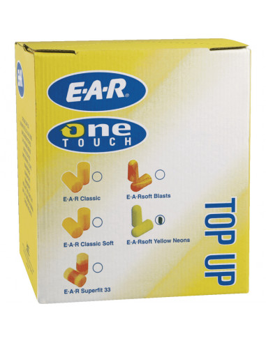 3M EAR Top up dispenser box Yellow Neons Soft, 500 paar/VE, voor One Touch dispenser