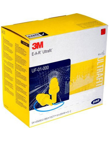 3M E-A-R Ultrafit UF-01-000 oordop met koordje geel