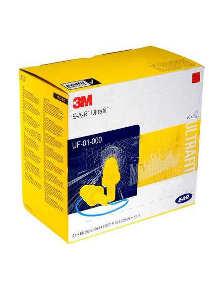3M E-A-R Ultrafit UF-01-000 oordop met koordje geel