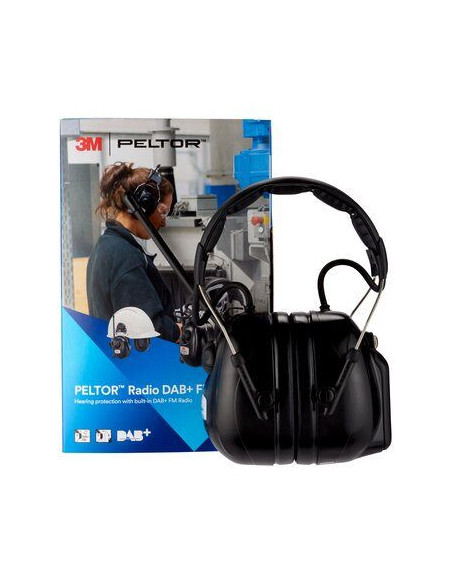 3M Peltor DAB+ FM Radio gehoorkap met hoofdband zwart