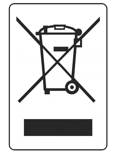 WEEE-etiket stickers met Balken, 25 meter op rol, zwart wit