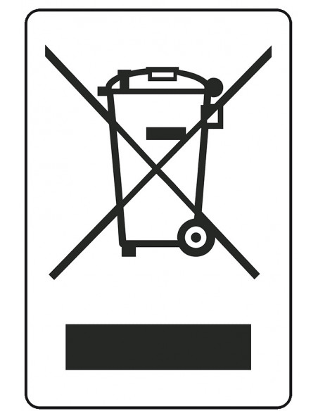 WEEE-etiket stickers met Balken, 25 meter op rol, zwart wit