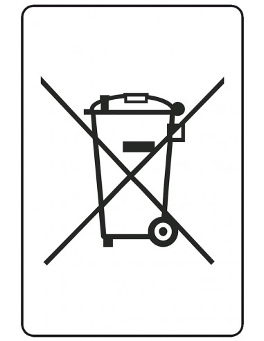 WEEE-etiket sticker zonder Balken, 25 m op rol, zwart wit
