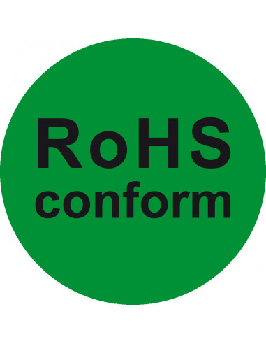Sticker 'RoHS conform', 25 m op rol, groen