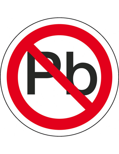 Sticker 'RoHS Loodvrij (Pb)', 25 m op rol, rood/wit