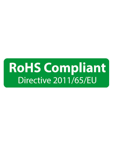 Sticker 'RoHS Compliant' 25 meter op rol