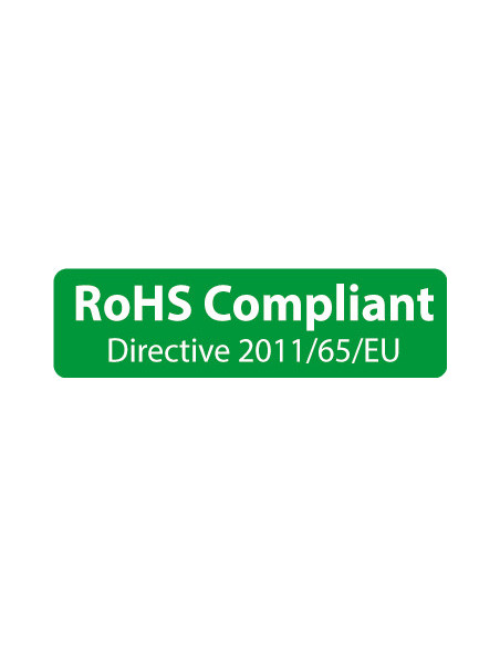 Sticker 'RoHS Compliant' 25 meter op rol
