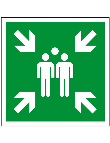 3D verzamelplaats bord, aluminium, 400 x 400 mm, klasse 1, met beugels