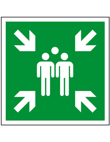 4D verzamelplaats bord, aluminium, 400 x 400 mm, klasse 1, met beugels