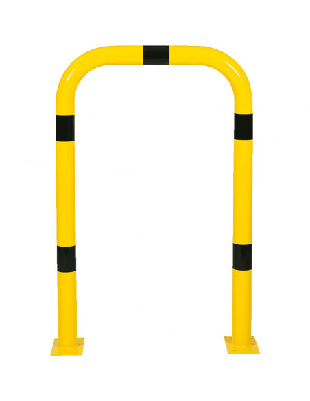 Beschermbeugel met voetplaat, 750 x 1150 mm, geel zwart