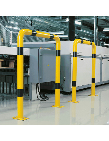 Beschermbeugel, bodemmontage, 750 x 1150 mm, geel/zwart