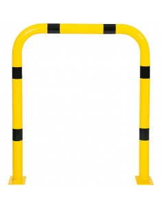 Beschermbeugel met voetplaat, 1000 x 1150 mm, geel zwart