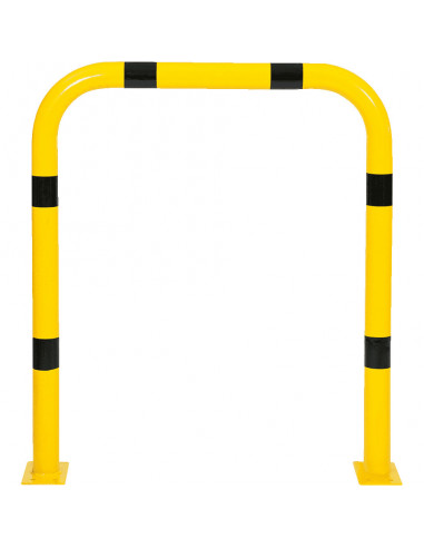 Beschermbeugel met voetplaat, 1000 x 1150 mm, geel zwart