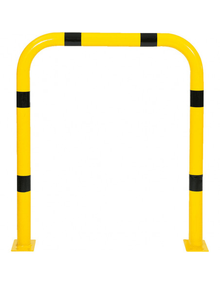 Beschermbeugel met voetplaat, 1000 x 1150 mm, geel zwart