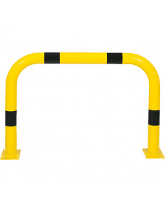 Beschermbeugel met voetplaat, 1000 x 650 mm, geel zwart