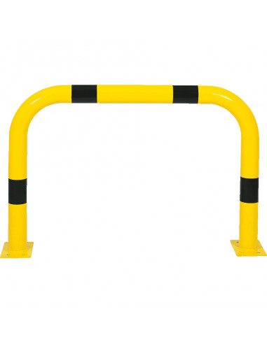 Beschermbeugel met voetplaat, 1000 x 650 mm, geel zwart