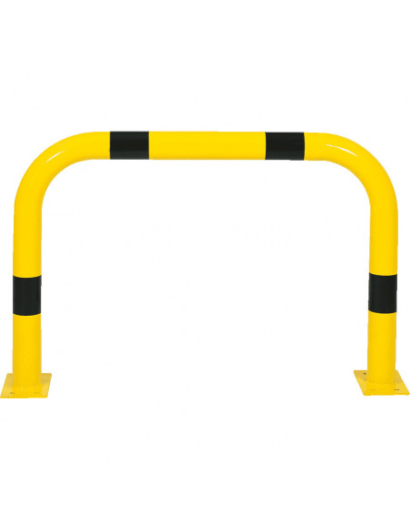 Beschermbeugel met voetplaat, 1000 x 650 mm, geel zwart