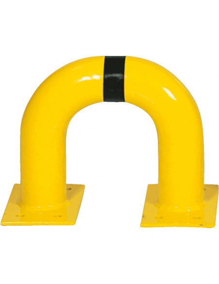 Beschermbeugel met voetplaat, 300 x 250 mm, geel zwart
