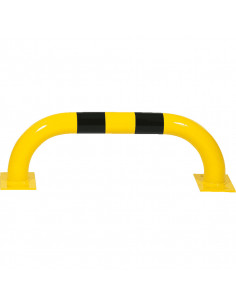 Beschermbeugel met voetplaat, 750 x 250 mm, geel zwart