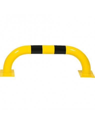 Beschermbeugel met voetplaat, 750 x 250 mm, geel zwart
