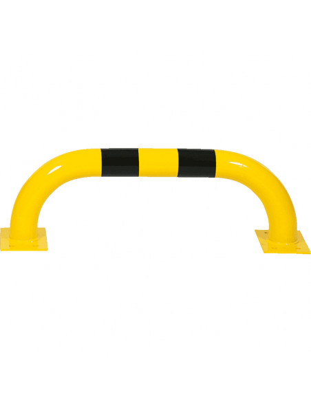 Beschermbeugel met voetplaat, 750 x 250 mm, geel zwart