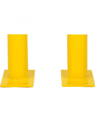 Beschermbeugel met voetplaat, 750 x 1150 mm, geel zwart