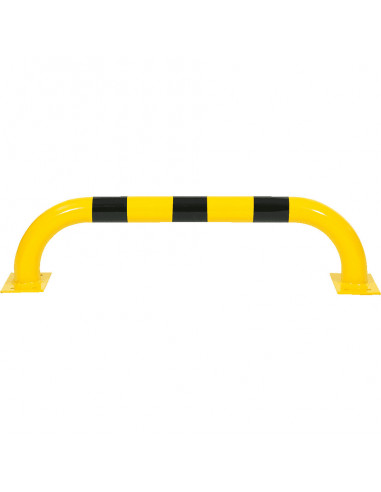 Beschermbeugel met voetplaat, 1000 x 250 mm, geel zwart
