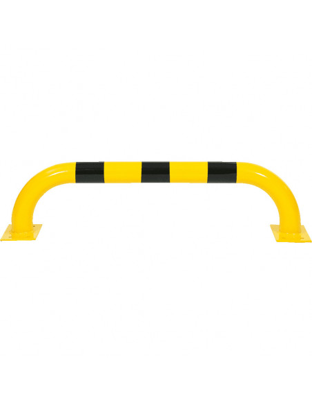 Beschermbeugel met voetplaat, 1000 x 250 mm, geel zwart
