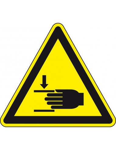 Waarschuwingsbord 'Gevaar voor handbeklemming', 200 mm, alu, ISO 7010, W024