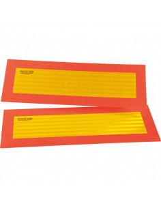 Markeringsborden vrachtwagen - aluminium - 2 stuks - rood gele markering vrachtwagen - achtermarkering