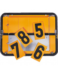 Paneel gevaarlijke stoffen, met cijfer set, inklapbaar, oranje, plaatstaal, 400 x 300 mm