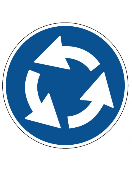 Rotonde sticker, D1, blauw wit, rotonde, verkeer, rond