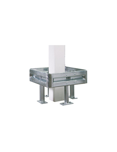 Stalen kolombeschermer met voetplaat, 1130 x 1130 mm, verzinkt staal